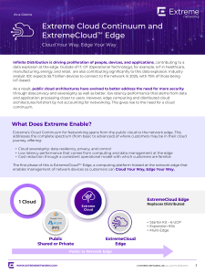 Extreme Cloud Continuum & Edge: Cloud Networking Solution