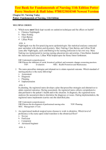 Nursing Fundamentals Test Bank: Chapter 1 Questions