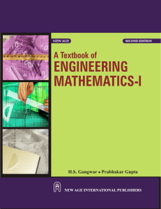 Matemáticas para Ingeniería I: Cálculo, Matrices e Integrales