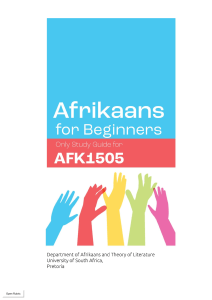 Afrikaans for Beginners: AFK1505 Coursebook