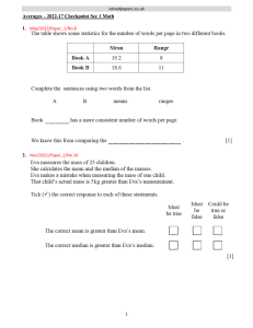 Averages Checkpoint Exam Paper