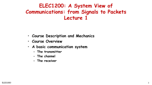 ELEC1200: Communications Systems Overview