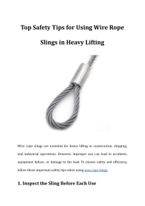 Wire Rope Sling Safety Tips for Heavy Lifting