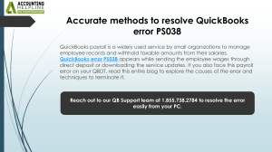 Fix QuickBooks Error PS038: Accurate Methods & Solutions