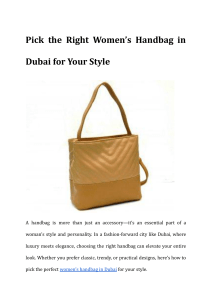 Choosing the Right Women's Handbag in Dubai