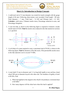 Mechanical System Design: Stress Analysis Worksheet