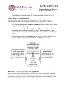 Meta-curricular Experience Form: Guidelines & Example