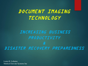 Document Imaging: Productivity & Disaster Recovery