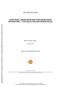 Separator Design & Selection: DEP Specification