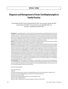 Acute Tonsillopharyngitis: Diagnosis & Management