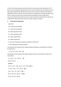 Pipeline Pressure Test Validation: Mathematical Model