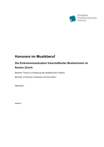 Honorare im Musikberuf: Einkommen freischaffender Musiker Zürich