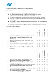 Arbeitsanalyse Fragebogen: Beurteilung der Arbeitssituation