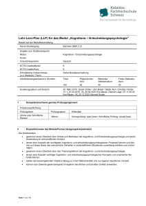 Lehrplan Kognitions- / Entscheidungspsychologie (BBA)