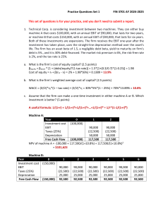 FIN 3701 Practice Questions: Investment & NPV