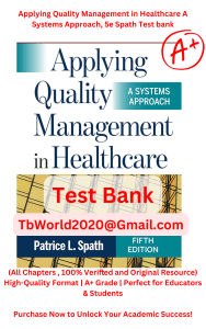 Healthcare Quality Management Test Bank