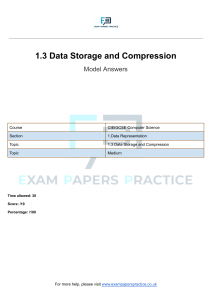 Data Storage & Compression: IGCSE Model Answers