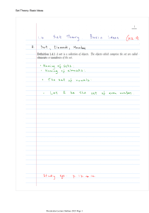 Precalculus Lecture Outlines: Set Theory & More