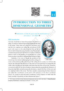 3D Geometry: Introduction, Coordinates, Distance