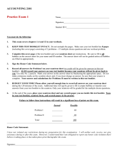 Accounting 2101 Practice Exam 1