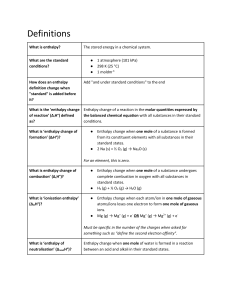 Enthalpy & Thermochemistry Definitions | Chemistry