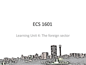 ECS 1601: Foreign Sector - Trade, Payments, Exchange Rates