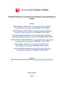 Violencia Familiar en Pandemia y Post Pandemia en Perú