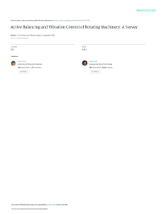 Active Balancing & Vibration Control of Rotating Machinery
