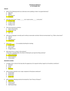 Integrated Pre-Board Exam: English, Science, Math, Filipino