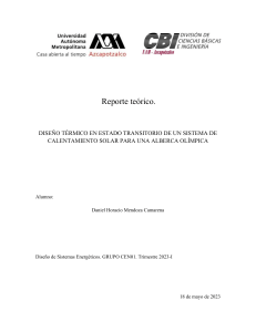 Diseño Térmico Solar en Alberca Olímpica: Reporte Teórico