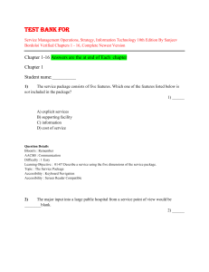 Service Management Test Bank: Operations, Strategy, IT, 10th Ed