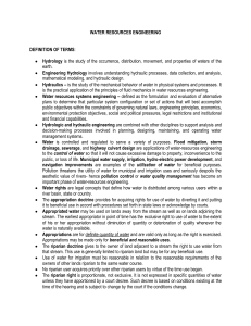 Water Resources Engineering: Key Terms & Definitions