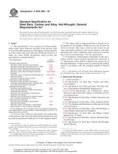 Steel Bar Specification: ASTM A29/A29M - General Requirements