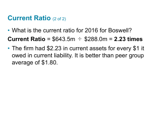 Boswell Financial Ratios: Current & Quick Ratio Analysis