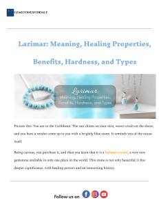 Larimar: Meaning, Healing, Benefits, Hardness & Types