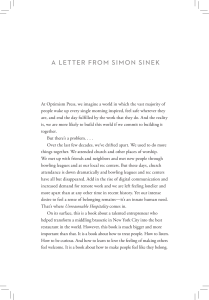 Simon Sinek's Letter on Unreasonable Hospitality