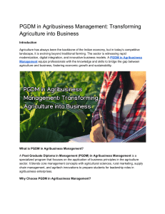 PGDM in Agribusiness Management: Career & Course Guide