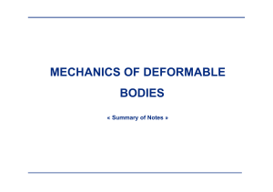 Mechanics of Deformable Bodies: Lecture Notes Summary