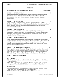 EE2355 Electrical Machine Design Syllabus