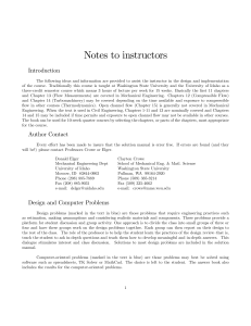 Fluid Mechanics Instructor Notes