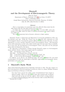 Maxwell's Electromagnetic Theory Development