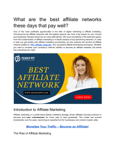 Affiliate Marketing: Best Networks & Strategies for High Payouts