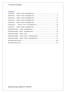 A' Level Computing & Computer Science Past Exam Papers