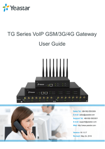 TG Series VoIP GSM/3G/4G Gateway User Guide