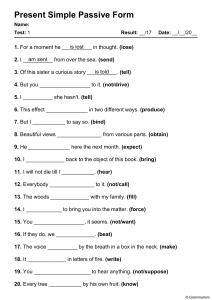 Present Simple Passive Worksheet