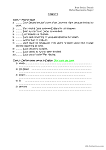 Dracula Chapter 4 Worksheet: Comprehension & Vocabulary