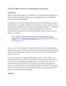 NURS FPX 4005 Assessment 3: Interdisciplinary Plan Proposal