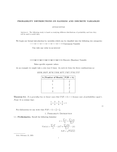 Probability Distributions: Random & Discrete Variables