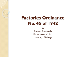 Factories Ordinance No. 45: Industrial Safety & Health