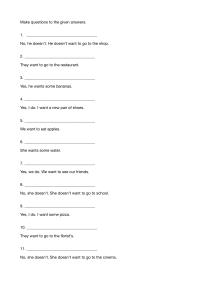 Question Formation Worksheet